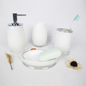 Vitt glas badrumstillbehör set