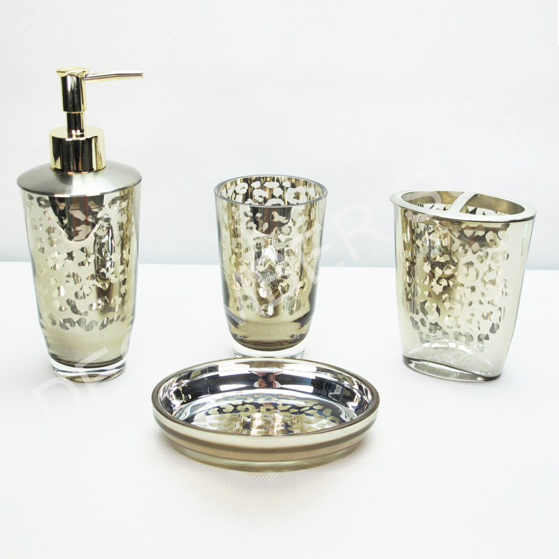 4 st glas badrumstillbehör set